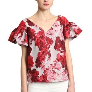 Badgley Mischka floral print top